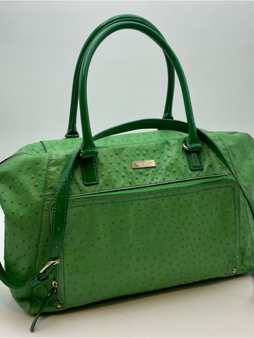 Kate Spade Green Ostrich Catalina Bag